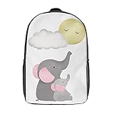 Elephants Moon Watercolor0517 Zoll Schulrucksack Business Notebook Rucksack Jungen Mädchen Wanderrucksack Canvas Rucksack