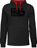 Shirtracer Feuerwehr Geschenk - 112 die heißeste Nummer Deutschlands Feuerwehr - 5XL - Schwarz/Rot - Geschenk - JH003 - Hoodie zweifarbig und Kapuzenpullover für Herren und D