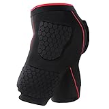 Hozzen Protektorenhose Herren Damen mit Sportzauberhaube Weich Bequem Stoßfest Schutz der Hüfte für Skifahren Schlittschuhlaufen Radfahren und andere Sportarten M