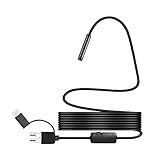 Persdico 8mm Snake Scope Endoskop Wasserdichte Inspektion HD Kamera Boroskop Für Android Windows Mac OS 2m Flexibles Kabel USB 6 LED