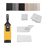 Kunststoff 17-teilig Reparatur Set, 11 unterschiedliche Farbtöne Inkl, Wachsschmelzer obel & Schleifschwamm Spatel ReparaturKit Oberflächen Arbeitsplatte PVC Vinyl Linoleum Rep