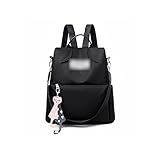 MTnoble Oxford-Rucksack für Frauen, Highschool-Kapazität gegen Diebstahl Reißverschluss Reisen Großes Tagsack, kostbare Anhänger Rucksack Multi-Use-Taschen (Color : Black)