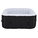 CO-Z Whirlpool aufblasbar mit Abdeckhaube In-Outdoor Pool Massagedüsen Heizung mit Außen Luftpumpe Bubble Spa & Wellness Massag