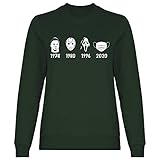 wowshirt Damen Sweatshirt A History of Horror Mask Halloween Film Jason Serienmörder, Größe:M, Farbe:Bottle G