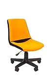 CHAIRJet Kinder-Bürostuhl Kinderschreibtischstuhl Jugenddrehstuhl 60 kg Stoff Junior Drehstuhl Höhenverstellbar Rollen 115 (Orange)