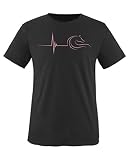 Comedy Shirts - Pulsschlag Pferd - Mädchen T-Shirt - Schwarz/Rosa Gr. 152-164