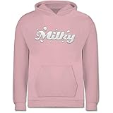 Kinder Karneval und Fasching Kostüme - Schoki & Milky Milch - 128 (7/8 Jahre) - Hellrosa - Statement - JH001K JH001J Just Hoods Kids Hoodie - Kinder H