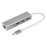 T opiky USB C Hub, 4 in 1 USB C auf 3 X USB2.0 + RJ45 Ethernet Adapter Kompatibel mit Windows XP/Vista/7/8/10, für OS X, für Linux, fü