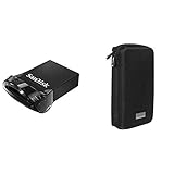 SanDisk Ultra Fit 128 GB Flashlaufwerk USB 3.1 bis zu 130MB/Sek. Lesen & Amazon Basics Universaltasche für elektronische Kleingeräte (z.B. Spielekonsolen, Tomtom Navi)