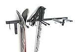 Skihalterung N3 Wand Skihalter für 4 Paare 83 cm Nordic Walking Trekking Stöcke Skiträger Hakenleiste mit schützender Gummierung zur platzsparenden Aufbewahrung
