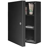 banjado XXL Medizinschrank abschliessbar | großer Arzneischrank 35x46x15cm | Medikamentenschrank aus Metall grau mit 2 Schlü