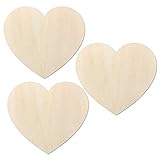 Kleenes Traumhandel Schönes Herz aus Holz Typ2 - Herzform - Ideal als Deko zur Hochzeit - für Wand & Tür (3er Set 168x150 mm)