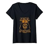 Damen Star Wars Darth Vader Father Of The Year Orange T-Shirt mit V
