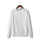Pullover Herren Sport Casual Fashion Einfache Lose Herren Sweatshirt Frühling Und Herbst Neue Jugend College Herren Langarm T-Shirt B-White XS