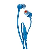 JBL Tune 110 – In-Ear Kopfhörer mit verwicklungsfreiem Flachbandkabel und Mikrofon in Blau – Für grenzenlosen Musikgenuss mit der Pure Bass Sound Technolog