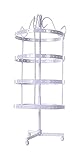 GDYJP Schmuckhalter, 360 rotierende Ohrring-Halter Organizer Schmuckständer, Metallschmuck-Anzeige (Color : White, Size : 23x11cm)