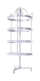 GDYJP Schmuckhalter, 360 rotierende Ohrring-Halter Organizer Schmuckständer, Metallschmuck-Anzeige (Color : White, Size : 23x11cm)