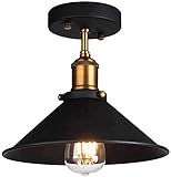 Pendelleuchten Industrial E27 Edison Retro Deckenleuchte Vintage Iron Schwarz Semi Flush Mount Deckenlampe Küchen Hausbeleuchtung für Restaurant Corridor Aisle Treppenschlafzimmer Kronleuchter okuy