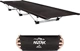normani Ultraleichtes Klappbett Aluminium Feldbett Faltbares Campingbett NUR 2985g! Maximale Belastbarkeit 250Kg (551 lbs), ideal für Rucksackreisen, Campen, Zelten, Biwak oder im Garten Farbe Black
