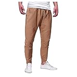 Poryu Herren Cargo Jogging Hose Lange Regular Fit Cargohose Casual Einfarbig Freizeithose Stoffhose Stretch Oversize Sporthose MäNner Trainingshose Freizeithose Streetw