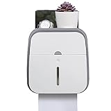Toilettenpapierhalter mit ablage ohne bohren,Klopapierhalterung sind in vier Ausführungen mit Schubladen erhältlich, wasserdicht und robust,klopapierhalter ohne bohren ist für Wohn-/Schlafzimmer/B