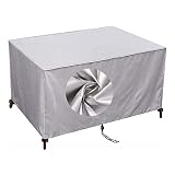 DANWU Gartentisch Abdeckung 190x135x90cm Rechteckig Garten Möbelsets Wasserdicht Witterungsbeständig Winterfest für Gartenmöbel Gartentische Sitzgarnituren, Silb