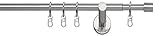 Tilldekor ausziehbare Gardinenstange ANDRAX, edelstahl-optik, Ø16/19mm, 1-Lauf, 200 - 350 cm, inkl. Trägern und Ring