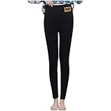 PWKNRD High Waist Leggings Damen Warme Strumpfhosen Winter Warm Jogginghose Lange Sporthose Hosen Verdickte Fleece Thermoleggings Elastische Laufhosen Einfarbig Weich Yogahose F