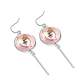 Cute Smile Shiba Inu Dangle Drop Earrings for Women Girls Birthday Christmas Friends G