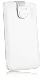 mumbi ECHT Ledertasche für Samsung Galaxy S7 Edge Tasche Leder Etui weiss (Lasche mit Rückzugfunktion Ausziehhilfe)