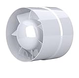 IN-OV Abluftventilator, leise, sparsam, 100 mm, 12 W/130 m³, Axialabsaugung für Badezimmer, Kü