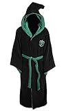 Groovy Slytherin Harry Potter Bademantel mit Kapuze, Polyester, Schwarz, Einheitsgröß