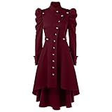 ZZENOR Damen Steampunk Frack Mantel Langarm Gothic Gehrock Mittelalter Jacke Viktorianischen Cosplay Kostüm Smoking Jacke Party Kleidung