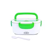 HENGSEN Elektrische Lunchbox Speisenwärmer, Edelstahl Warmhaltebox Tragbare Für Auto LKW Und Büro Perfekt Haushalt Und Auto,Grün,24