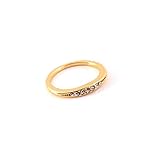 Damen-Ehering mit künstlichem Diamant, Zirkonia, Prinzessschliff, Gold, Größe 8, hochwertig und k