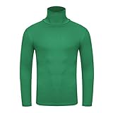 QWERD Herren Rollkragen Langarmshirt Rollkragenpullover Pullover Baumwolle Einfarbig Tops Herren Longsleeve Rollkragenpullover Slim Fit Langarmshirts Rollkragen Pullover Baumwolle Sweatshirt U