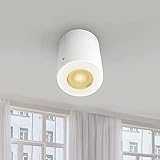 Rund LED Aufbauleuchte IP55 Deckenleuchte 230V Warmweiß Lampe 3.5W GU10 Aufputz Strahler Deckenspots Weiß Aufbauspot für Badezimmer Flur Wohnzimmer Kü