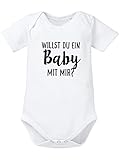 clothinx Baby Body Unisex Willst du EIN Baby mit Mir Weiß/Schwarz Größe 50-56