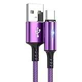 UOGAR 5A USB-Kabel 1,2 m Schnelles Aufladen mit Licht IOS/Micro/Typ-C-USB-Kabel Datenkabel Handy-Schnellladekab