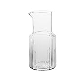 YAZHUANG8 Glaskrug mit Edelstahldeckel/Wasserkaraffe mit Griff-Guter Getränkekranz for hausgemachte Saft&E