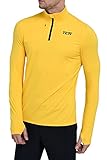 TCA Fusion Pro Quickdry Herren Laufshirt/Funktionsshirt mit Stehkragen - Langarm - Spectra Yellow (Gelb), M