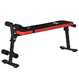 HOMCOM einstellbare Beinplatzierungen Übung faltbares Trainingsgerät für Zuhause Büro und Fitnessstudio Stahl PU Schwarz+Rot 125 x 35 x 60 cm;