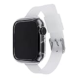 YSFQLQ Case + Strap for 40mm 44mm 42mm 38mm ultradünne Silikon-Sport-Armband-Armband (Band Color : Half Transparent, Band Width : 40mm)