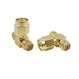 MANHONG Koaxialstecker-Schnelladapter 1PCS SMA-Stecker auf 2 Doppel SMA-Buchse T-Typ Radio Frequency Koaxial Steckverbinder SMA Stecker an Buchse 3-Fach-Verteiler 1M2F Converter T-Typ-Adap