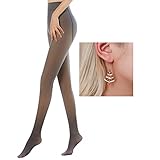 CICIYONER Damen Strumpfhosen Plüschstrümpfe Perfekt Beine abnehmen Gefälschte durchscheinend Warm Fleece Pantyhose -wärmende Thermostrumpfhose für Damen (Taille: 60-90cm, Schwarz/230g)