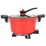 FHTD Elektrischer Hot Pot-Herd, tragbare 3,5-Liter-Pfanne mit Antihaftbeschichtung, Shabu Shabu Hot Pot, Multifunktions-Elektroherd für Pfannengerichte, Steak,R