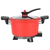 FHTD Elektrischer Hot Pot-Herd, tragbare 3,5-Liter-Pfanne mit Antihaftbeschichtung, Shabu Shabu Hot Pot, Multifunktions-Elektroherd für Pfannengerichte, Steak,R