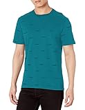 True Religion Herren All Over Arch Short Sleeve Crew Neck Tee T-Shirt, Blau/Koralle, X-Groß