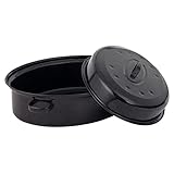 Russell Hobbs BW07215 Romano Selbstbräter aus Stahl, 38 cm, bräter mit deckel, schwarz, ofensicher bis 230 Grad, Ideal für Fleisch und Gemü