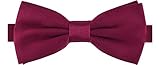 Ladeheid Herren Schmale Fliege M (12cm x 6cm), Rotwein, 12cm x 6